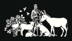 St Francis Of Assisi With Animals Wallpaper