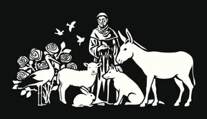 St Francis Of Assisi With Animals Wallpaper