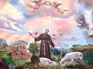 St Francisof Assisiwith Animals Wallpaper