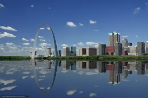 St Louis Gateway Arch Reflection Wallpaper
