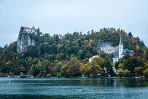 St. Martin's Parish Along Lake Bled Wallpaper