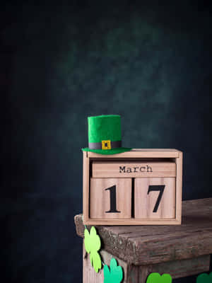 St Patrick's Day Calendar With A Shamrock Hat Wallpaper