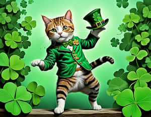 St Patricks Day_ Dancing Cat_ Illustration.jpg Wallpaper