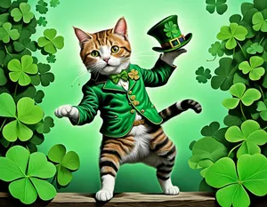 St Patricks Day_ Dancing Cat_ Illustration.jpg Wallpaper