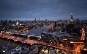 St Paul Thames River London Aerial Wallpaper