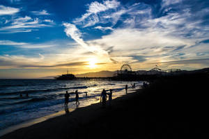 Sta. Monica Los Angeles Sunset Wallpaper