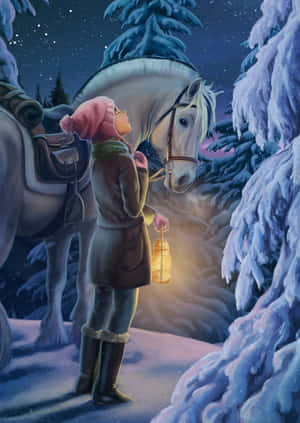 Stable Girl Looking Up [wallpaper] Wallpaper