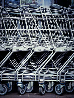 Stacked Shopping Carts Aesthetic Wallpaper