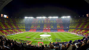 Stadium Crowd Mosaic Display Wallpaper