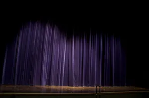 Stage Purple Curtains Dark Theater Wallpaper