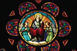 Stained-glass Art Of God The Father In The Christianity Belief Wallpaper