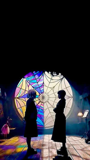 Stained Glass Silhouette Scene.jpg Wallpaper