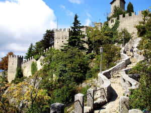 Staircase Going To Guaita Tower Wallpaper