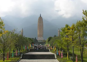 Stairs At Three Pagodas Wallpaper
