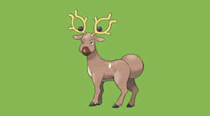 Stantler In Green Background Wallpaper