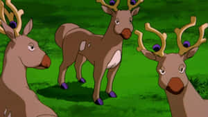 Stantler On The Grass Wallpaper