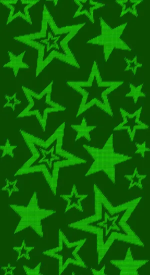 Star Green Cyber Pattern Wallpaper