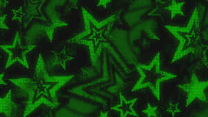 Star Green Cyber Y2k Aesthetic Wallpaper