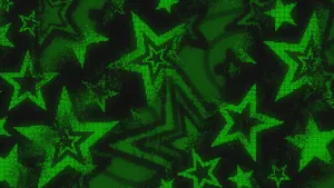 Star Green Cyber Y2k Aesthetic Wallpaper
