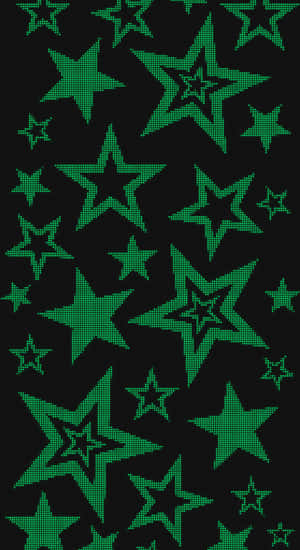 Star Green Cyber Y2k Pattern Wallpaper