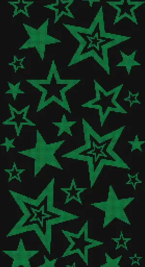 Star Green Cyber Y2k Pattern Wallpaper