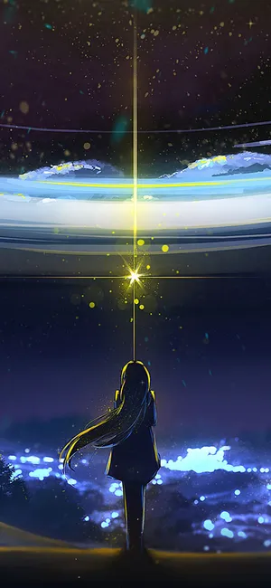 Star In Anime Night Sky Wallpaper