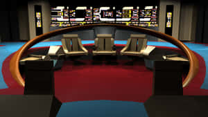 Star Trek Enterprise Bridge Command Area Digital Illustration Wallpaper