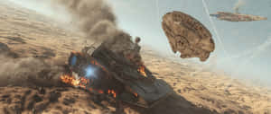 Star Wars 2560 X 1080 Desert Battle Wallpaper