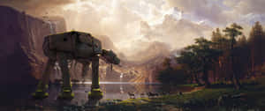 Star Wars A T A T Walkerin Majestic Landscape Wallpaper