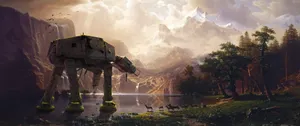 Star Wars A T A T Walkerin Majestic Landscape Wallpaper