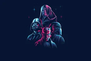 Star Wars Characters Lateral To Each Other Wallpaper