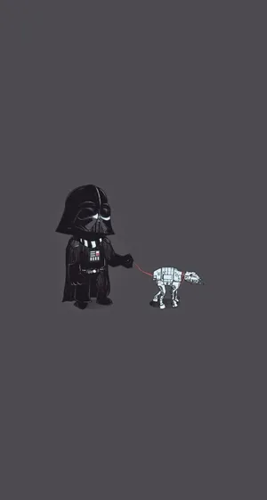 Star Wars Darth Vader At-at Funny Phone Wallpaper
