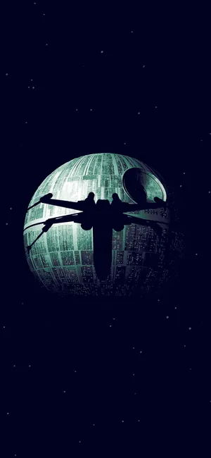 Star Wars Death Starand X Wing Silhouette Wallpaper