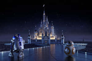 Star Wars Droids Disney Castle Night Wallpaper