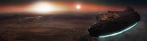 Star Wars Dual Screen Hovering Millennium Falcon Wallpaper
