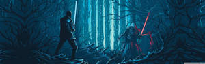 Star Wars Dual Screen Lightsaber Fight Wallpaper