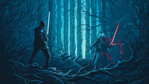 Star Wars Forest Duel Ultra Wide Wallpaper