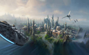 Star Wars Land Disney 4k Ultra Wide Art Wallpaper