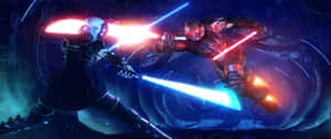 Star Wars Lightsaber Duel Ultra Wide Wallpaper