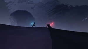 Star Wars Lightsaber Duel Ultra Wide Wallpaper