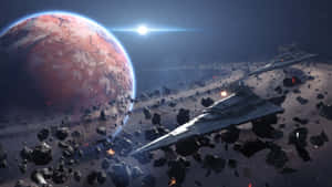 Star Wars Space Battle Ultra Wide Wallpaper