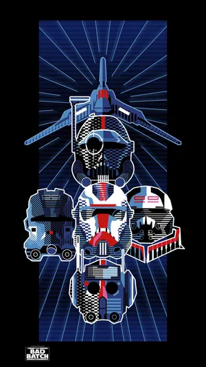 Star Wars The Bad Batch Helmet Art Wallpaper