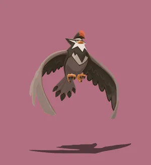 Staraptor On Purple Background Wallpaper