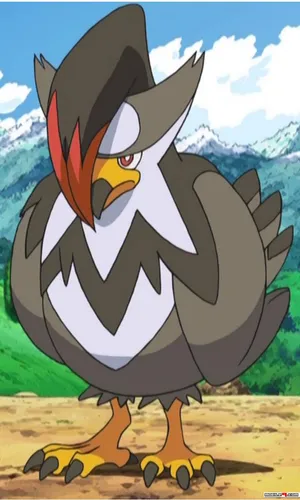 Staraptor On The Ground Wallpaper