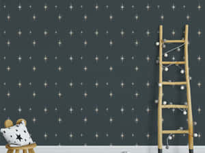 Starburst Wallpaperwith Ladderand Cushion Wallpaper