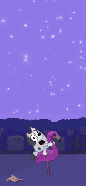 Stargazing Blueyon Flamingo Toy Wallpaper