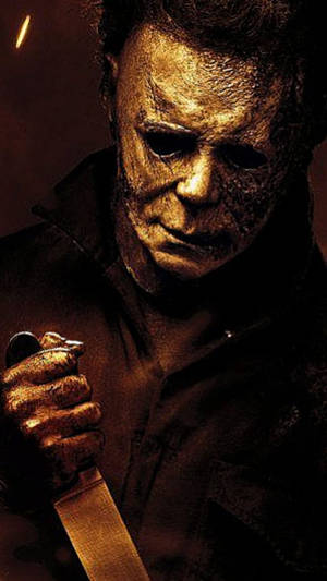 Staring At The Knife Michael Myers Iphone Wallpaper