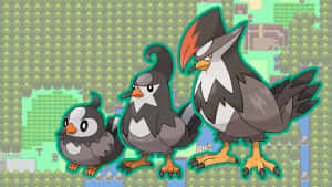 Starly Evolution On Pokemon Map Wallpaper