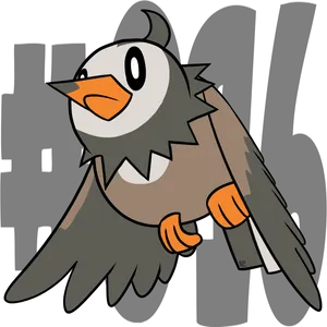 Starly Perching With Pokedex Entry Wallpaper