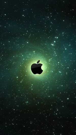 Starry Black Apple Logo Iphone Wallpaper
